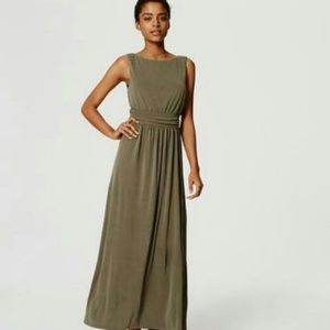 NWOT Loft Maxi Dress Olive Green Large Petite